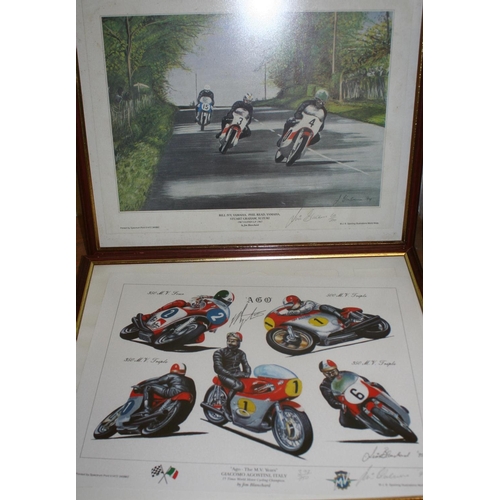 13 - Jim Blanchard (born 1942), a signed set of four limited edition prints, Mike Hailwood 65/750, M.V. A... 