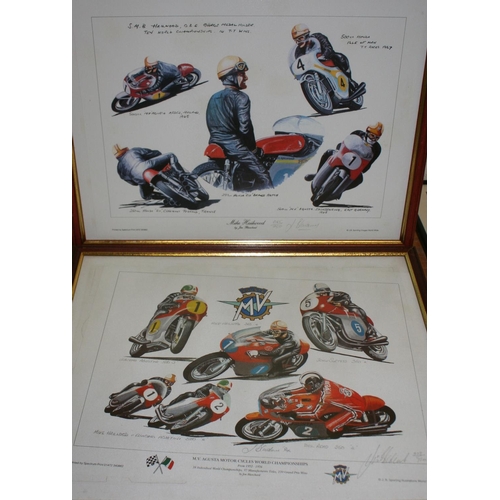 13 - Jim Blanchard (born 1942), a signed set of four limited edition prints, Mike Hailwood 65/750, M.V. A... 