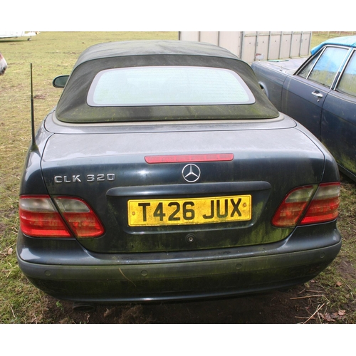 1003 - 1999 Mercedes 320 CLK sport auto, 3199 cc. Registration number T426 JUX. Chassis number WDB2084652T0... 