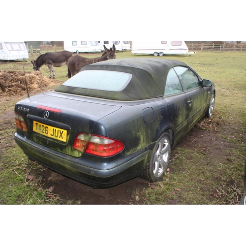 1003 - 1999 Mercedes 320 CLK sport auto, 3199 cc. Registration number T426 JUX. Chassis number WDB2084652T0... 