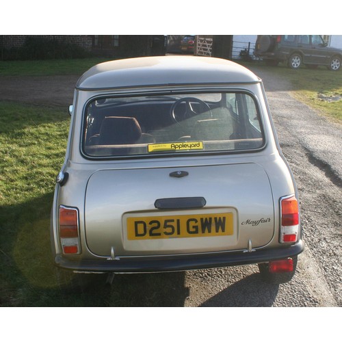 1006 - 1986 Austin Mini Mayfair Automatic, 998 cc. Registration number D251 GWW. Chassis number SAXXL2S1N20... 