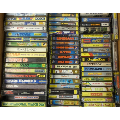 151 - Approximately one hundred ZX Spectrum cassette tape games in small cases, 1986 onwards, software hou... 