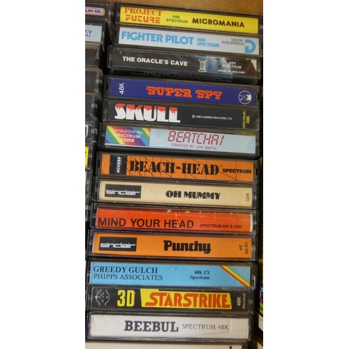 Approximately one hundred and fifty ZX Spectrum cassette tape 