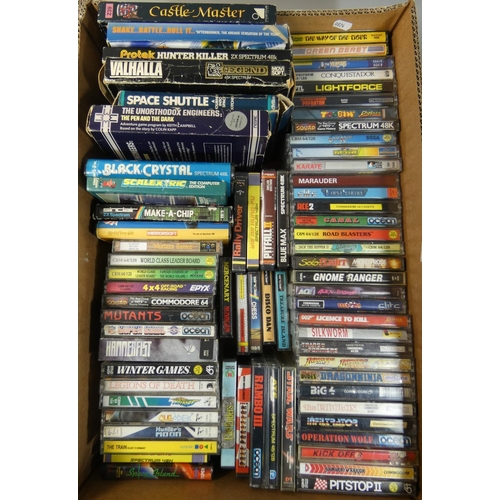 Approximately seventy ZX Spectrum cassette tape games in