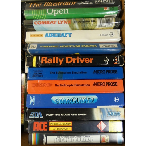 Approximately forty ZX Spectrum cassette tape games in large