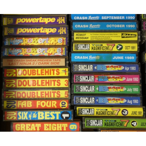 Approximately one hundred ZX Spectrum magazine cover cassette tape 