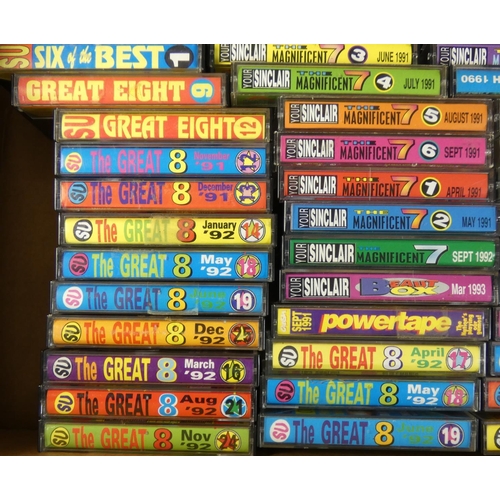 Approximately one hundred ZX Spectrum magazine cover