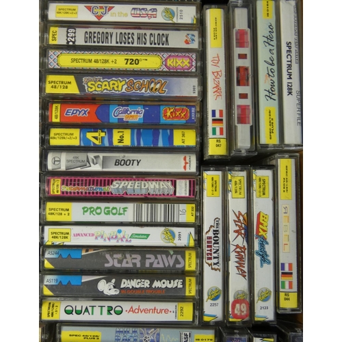 Approximately one hundred and twenty ZX Spectrum cassette tape 