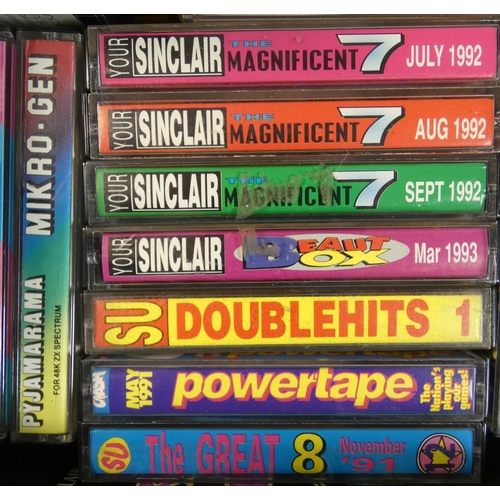 Approximately seventy ZX Spectrum cassette tape games and magazine 