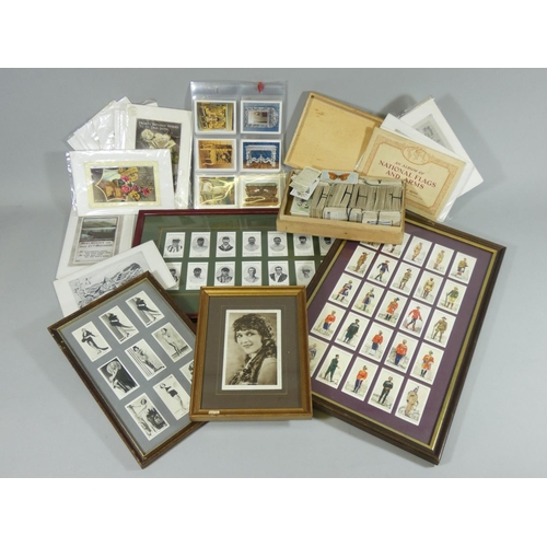 89 - An extensive collection of cigarette cards loose and in frames, to include Brooke Bonde Tea, John Pl... 