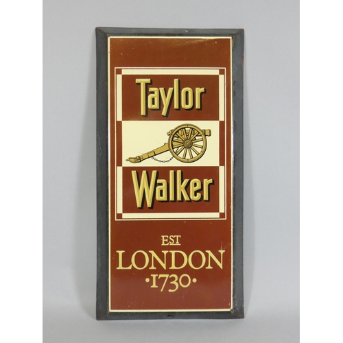 31 - A raised rectangular enamel sign 'Taylor Walker Est London 1730', 55 x 27cm.