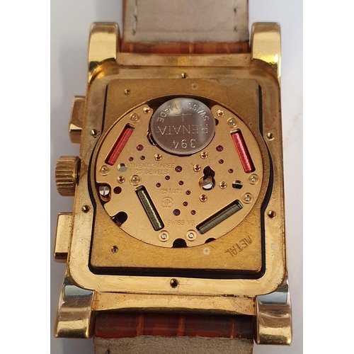 Bvlgari an 18 ct gold Rettangolo automatic wristwatch, ref
