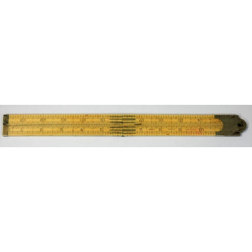 A 24 inch four fold ivory pocket ruler, by E Preston & Sons, Birmingham ...