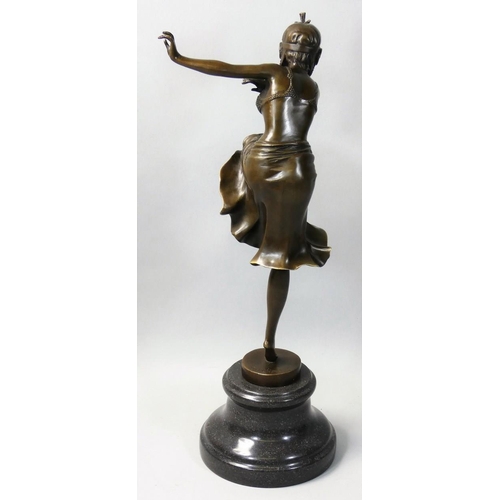 After D.H. Chiparus - an Art Deco style bronze study of a dancer