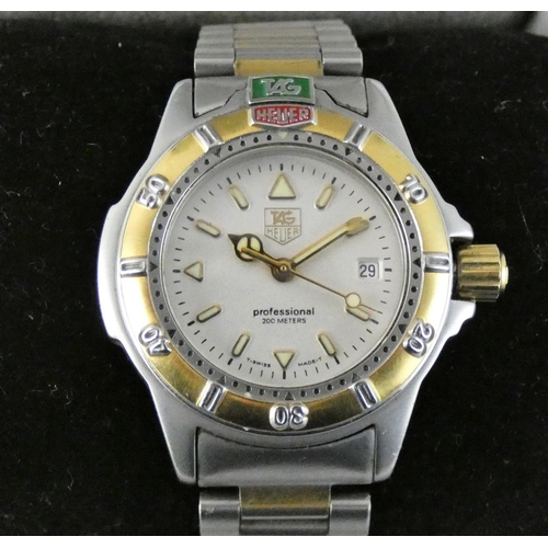 109 - A Tag Heuer Professional ladies bi metal stainless steel quartz wristwatch, circa 1999, model WF1420... 