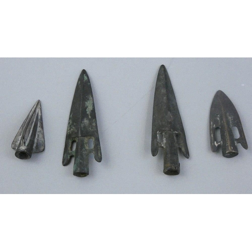 120 - A Roman tri-blade arrow head, together with three Roman Swallow tail arrow heads (4).