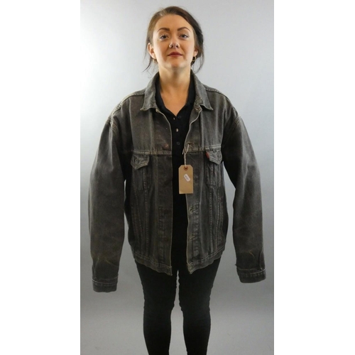 174 - A late 1970's/ early 1980's Levus Denim jacket, with side and chest pockets, with label that reads 7... 