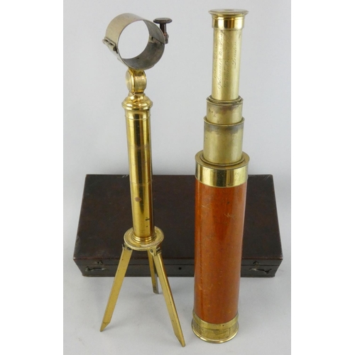 274 - A George IV brass and wood table top telescope, by G & C Dixey, Opticians to the King, 3 New Bond St... 