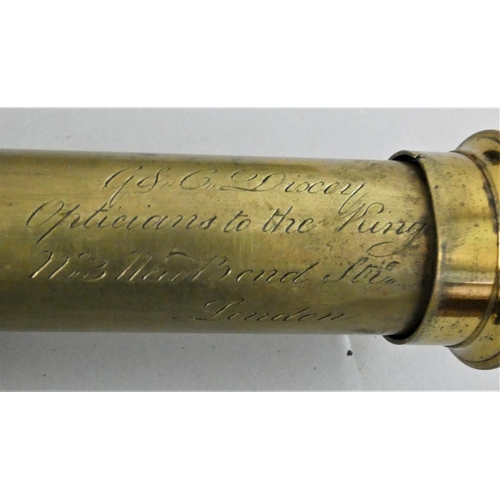 274 - A George IV brass and wood table top telescope, by G & C Dixey, Opticians to the King, 3 New Bond St... 