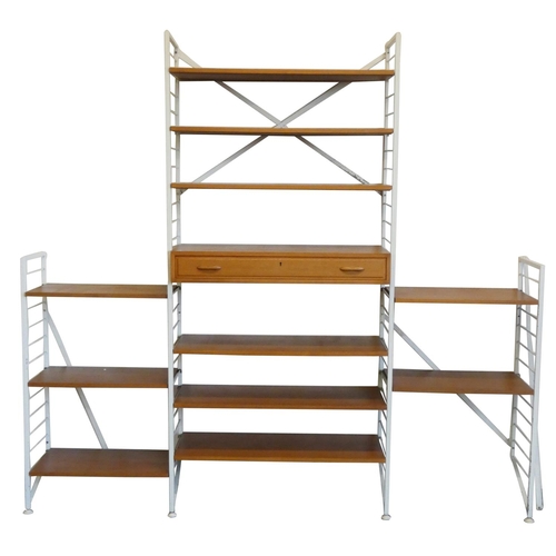 280 - A Ladderax wall unit, designed by Robert Heal for Staples, c.1960's, the central unit comprising whi... 