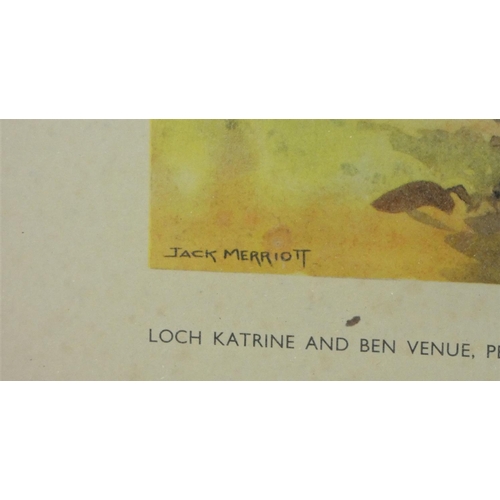 217 - A framed carriage print depicting 'Loch Katrine and Ben Venue', signed bottom left corner 'Jack Marr... 