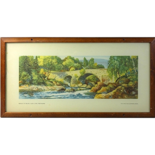 227 - A framed carriage print depicting 'Bridge of Balgie, Glen Lyon, Perthshire', signed bottom right cor... 