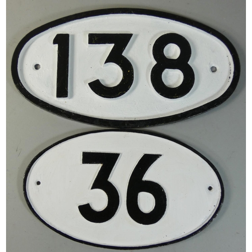 202 - Two oval bridge plates, Nos. 36 and 138 (2).