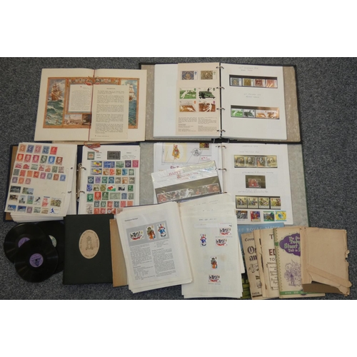 208 - An album containing 1971 decimal issue stamps and others, together with three other stamp albums and... 