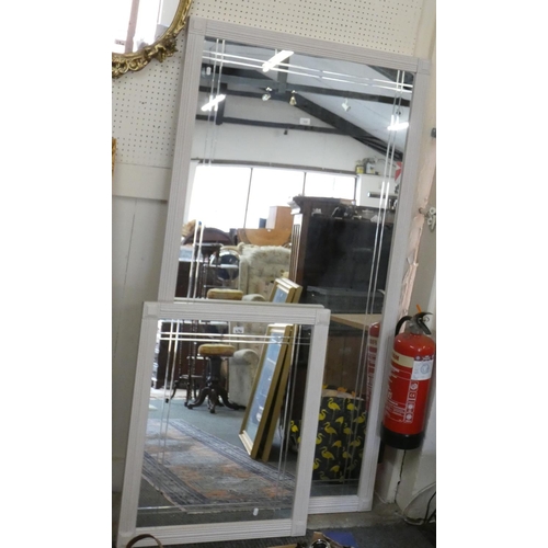 232 - A large framed rectangular mirror, 95x180cm and another smaller, 70x85cm (2)