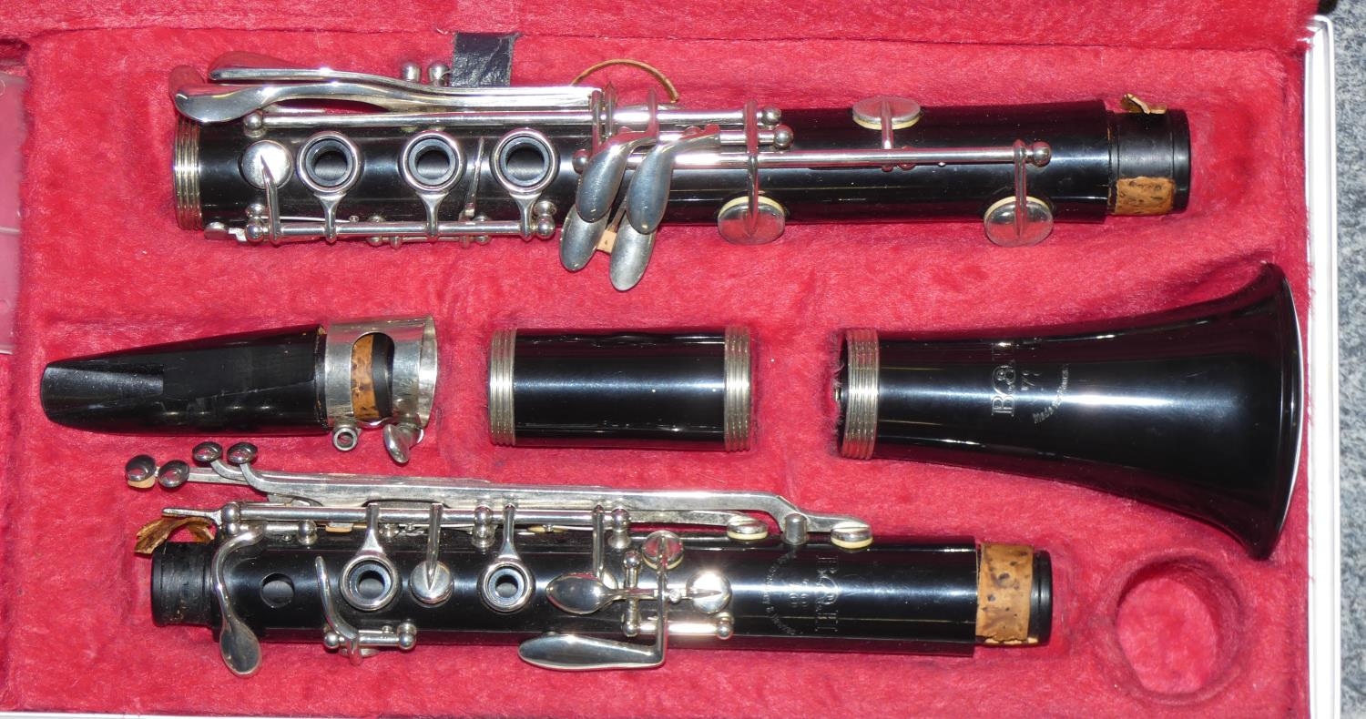 A cased clarinet by B&H Bandhite, made for Boosey & Hawkes '78.