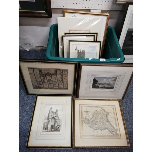 218 - John Ogilby, York to Scarborough and various prints