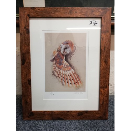 218a - Robert Fuller, Owl limited edition print 38/200 26x18cm