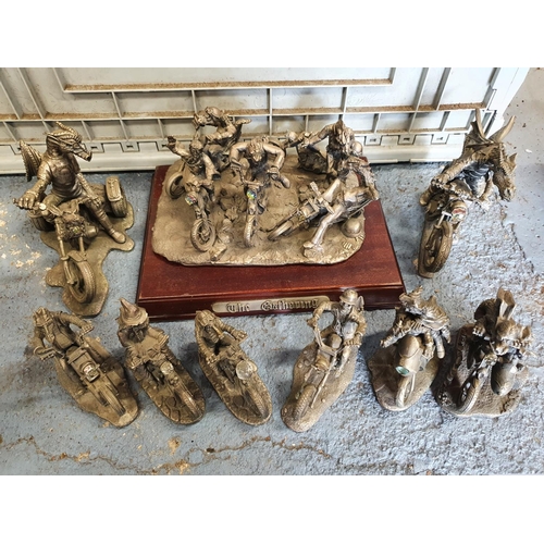 63 - A quantity of pewter motorcycle figurines, including the Gathering.