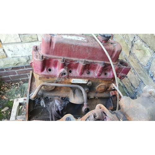 116 - An MGA 1500 cc engine, 15 GB-U-H-33551, a Riley 1500cc engine, 15RA-U-H-7438 and two gearboxes, unkn... 