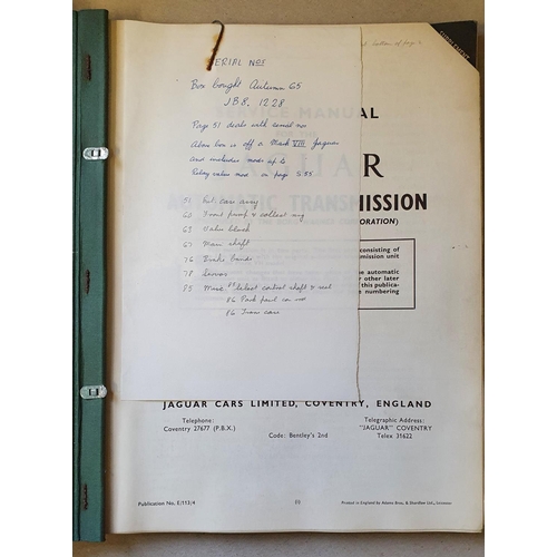 114 - Jaguar Automatic Transmission service manual, with hand written notes.