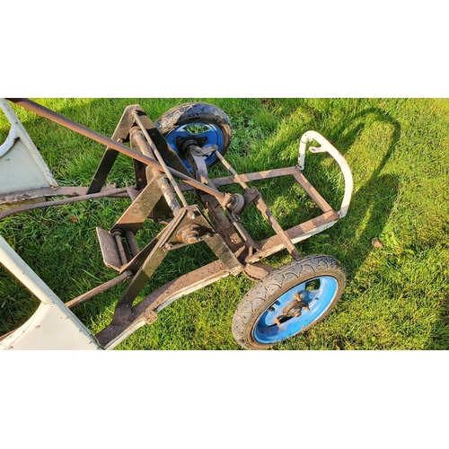 101 - A scratch built pedal car, c 1960/70's, constructed from shaped tube and angle iron, using J40 runni... 