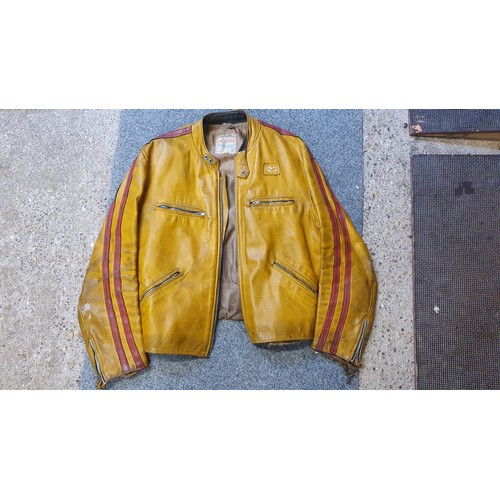 65 - A Lewis Leathers yellow Aviakit jacket, size 44.