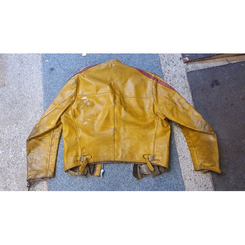 65 - A Lewis Leathers yellow Aviakit jacket, size 44.