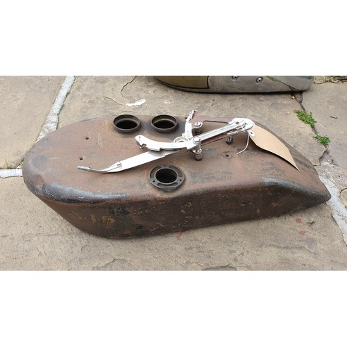 151 - A 1924 AJS petrol tank, an over frame tube fit (possibly model E or earlier), soldered construction,... 