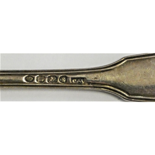 133 - A William IV silver fiddle, thread and shell gravy ladle, London 1835, 3oz