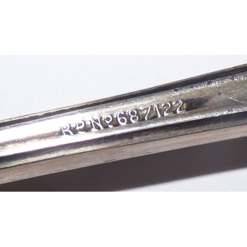 140 - A silver Old English pattern serving spoon, Sheffield 1916 and another serving spoon, Birmingham 193... 