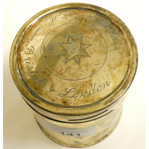 141 - Of tobacco interest; a silver tobacco jar, by Mappin & Webb, Sheffield 1931, the twist off cover ins... 