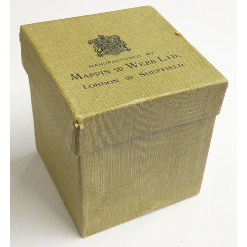 141 - Of tobacco interest; a silver tobacco jar, by Mappin & Webb, Sheffield 1931, the twist off cover ins... 