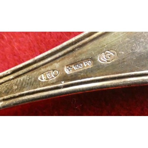 146 - A sterling silver pair of desk candlesticks, loaded, an Edwardian silver trinket box, Birmingham 190... 