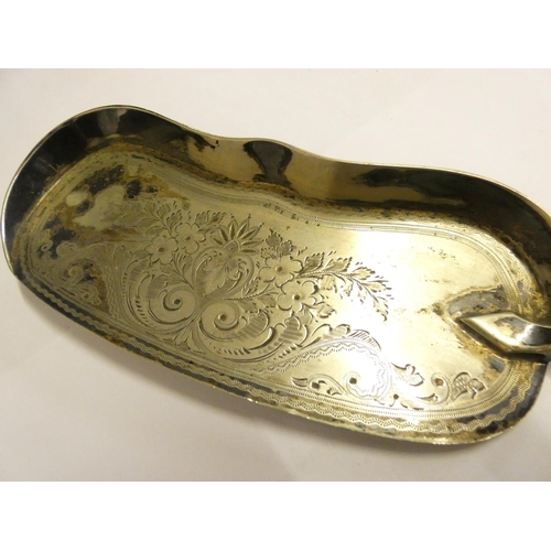 151 - A Victorian silver pair of sugar tongs, Exeter 1847, a set of six silver handled tea knives, London ... 