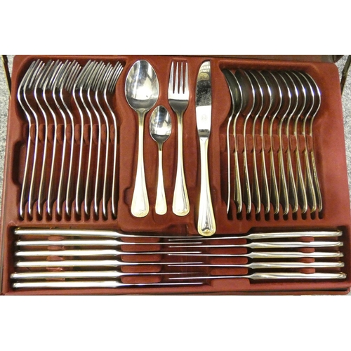 163 - A Solingen, West Germany gold plated canteen of cutlery for twelve place settings, apparently unused... 