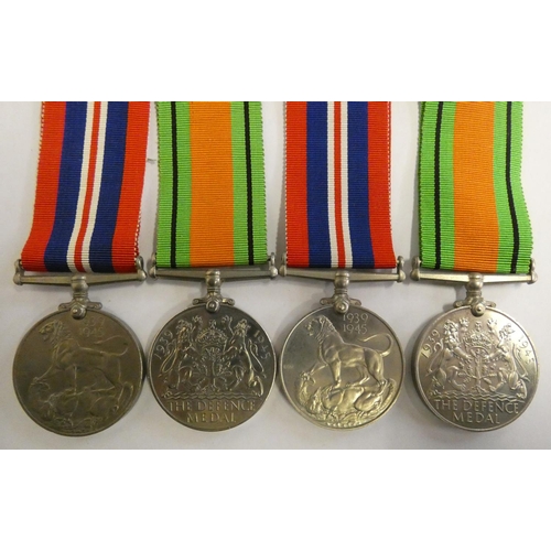168 - WWII group of three on a bar, 1939 -45 Star, Pacific Star and War Medal together with two pairs of D... 