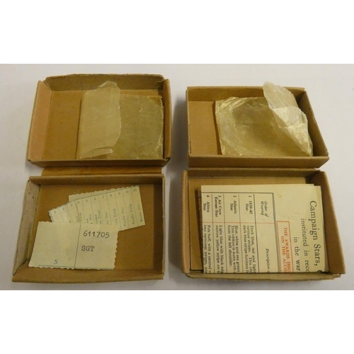 168 - WWII group of three on a bar, 1939 -45 Star, Pacific Star and War Medal together with two pairs of D... 