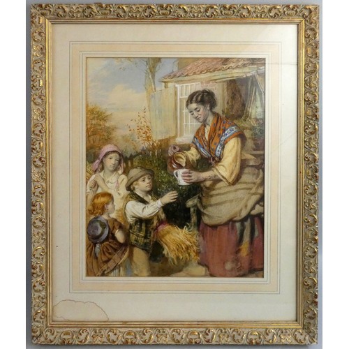 387 - William Lucas (1840-1895), 'A Drink of Water', watercolour, signed and dated '69, 37 x 30 cm, gilt f... 