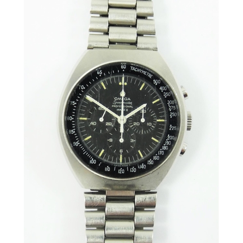 176 - Omega Speedmaster Professional Mark II chronograph stainless steel wristwatch, c.1969, ref 145.014, ...